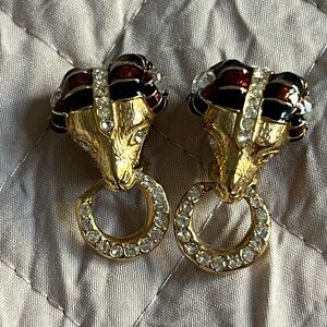 Vintage Gay Boyer Rams head Earrings